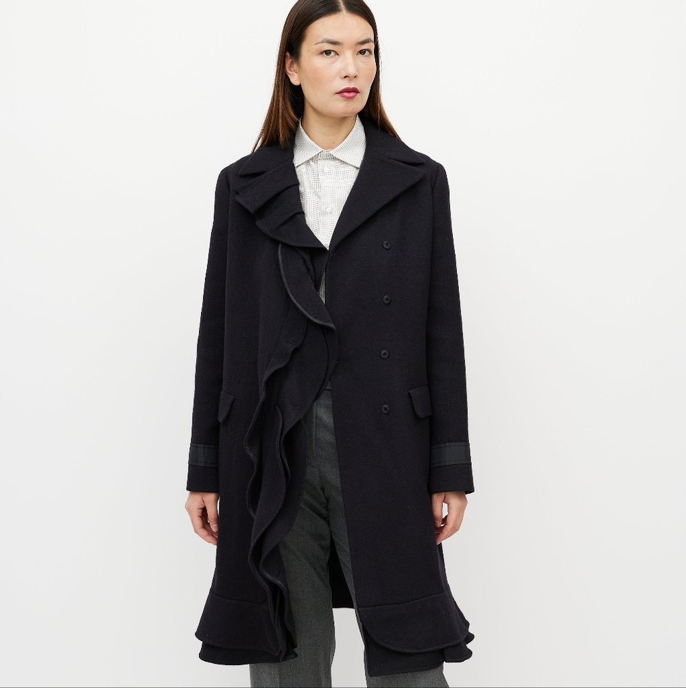 Authentic Prada Wool Ruffle Coat - image 1